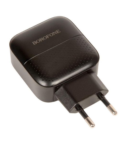 Сетевое зарядное устройство BOROFONE BA46A Premium, один порт USB, один порт Type-C, PD, 18W, 5V, 3.0A, черный