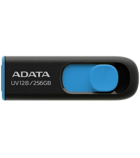 Флешка USB ADATA AUV128 (AUV128-256G-RBE), 256Gb, USB 3.0, R/W 100/30, черный/синий