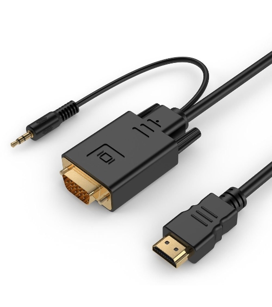 Кабель HDMI->VGA Cablexpert A-HDMI-VGA-03-10, 19M/15M + 3.5Jack, медь, позол.разъемы, 3м, черный, пакет