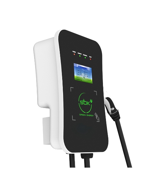 Зарядная станция S'OK Green Energy M3W Series Wallbox EV Charger SM3W10732542-5wf, 1-phase, 7kw (32a/220v), ocpp 1.6j, rfid, wifi, lan, ip54, кабель 5м