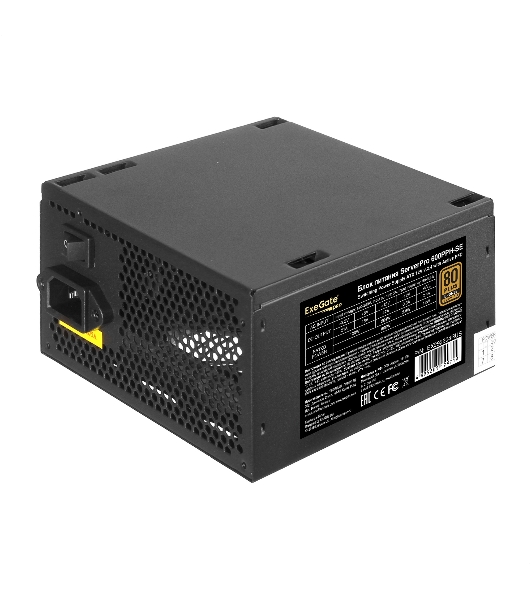Блок питания серверный 600W ExeGate ServerPRO 80 PLUS Bronze, 600PPH-SE (ATX, for 3U+ cases, APFC, КПД 89% (80 PLUS Bronze), 12cm fan, 24p, (4+4)p, PCIe, 5SATA, 3IDE, black)