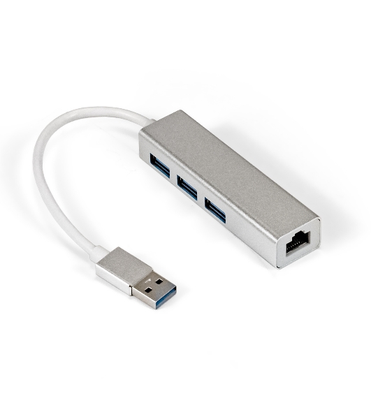 Кабель-адаптер ExeGate EXE-77U3T-45 (USB3.0 --> 3xUSB3.0 + 1xRJ45 UTP 1000Mbps RLT8153)