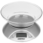 Весы кухонные Centek CT-2451 электронные, чаша, пластик, 5кг серебро/черный, фото4