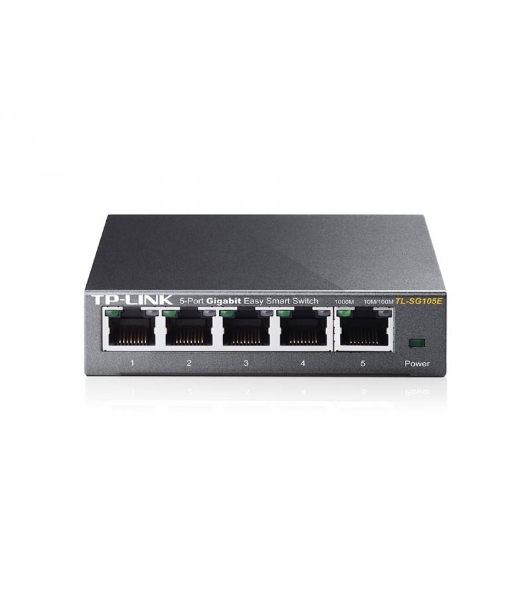 Коммутатор сетевой TP-Link SMB TL-SG105E 5-Port Gigabit Desktop Easy Smart Switch, 5 10/100/1000Mbps RJ45 ports, MTU/Port/Tag-based VLAN, QoS, IGMP Snooping