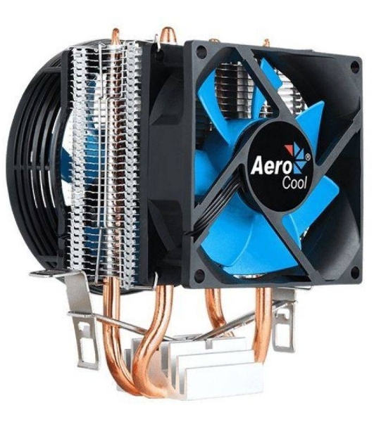 Кулер для процессора AeroCool/Formula Verkho 2 Dual серебристый, 90 мм, алюминий/медь, 2000 об/мин, 25 дБ, 4 pin, 120 Вт, 135 мм
