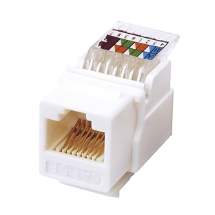 Модуль Rexant Keystone Jack RJ-45(8P8C), UTP неэкранированный, cat.5e, тип 180 градусов,самозажимной, белый