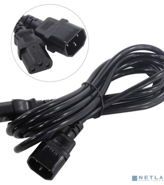 Кабель монитор-компьютер (UPS->уст-во) ExeGate Power EC-3P (С13->С14) VDE-250V-3*0,75-CU, 10A, 3м