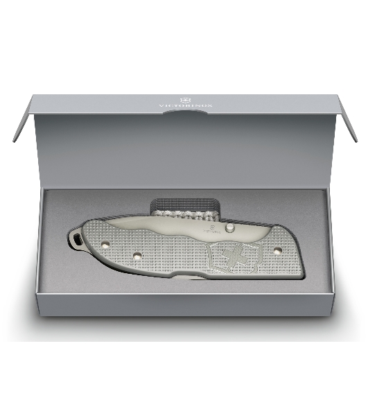 Нож перочинный Victorinox Evoke Alox (0.9415.D26) 136мм 5функц. серебристый подар.коробка