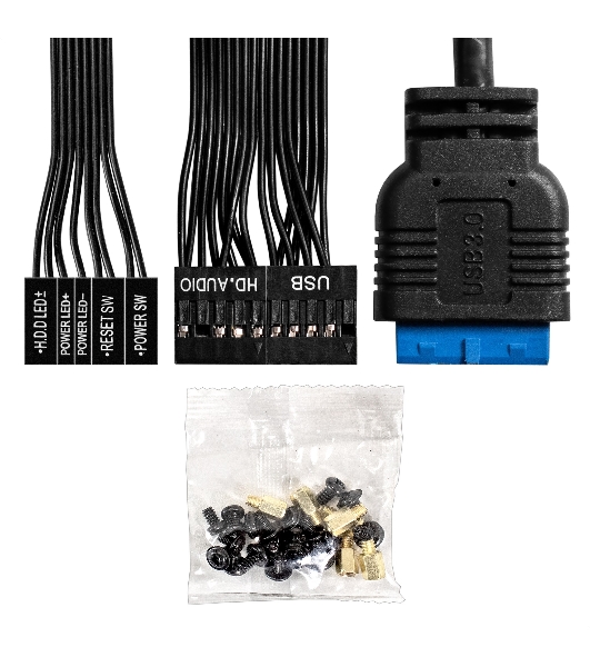 Компьютерный корпус Miditower ExeGate AA-443U-AA500 (ATX, AA500 8 см, 2*USB+1*USB 3.0+HD Audio, черный)