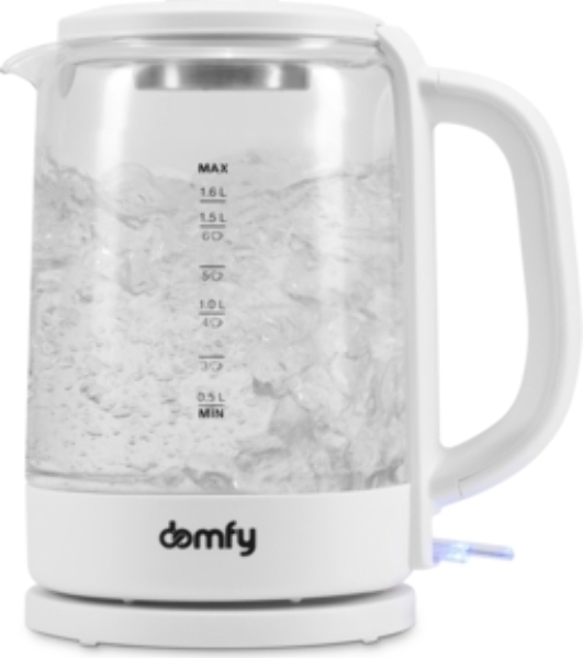 Чайник электрический Domfy DSW-EK304 1.7л. 2200Вт белый (корпус: стекло)