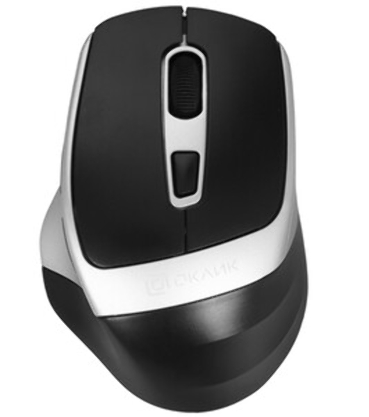 Мышь беспроводная Oklick 516MW черный/серебристый, 1600 dpi, радиоканал, Bluetooth, USB, кнопки - 6