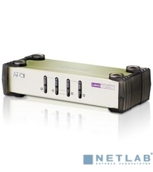 Переключатель ATEN CS84U(-AT) 4-портовый KVM-переключатель 1 user(HDB15(SVGA Female)+KBD(PS/2)+MOUSE(PS/2), KVM-порты: SPHD18(Female). В комплекте: кабели KVM (2L-5201P)-4шт. Не требует внешнего питания