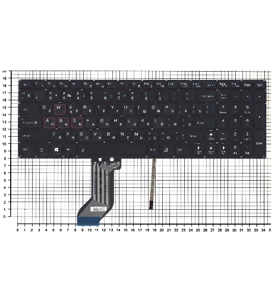Клавиатура для ноутбука Lenovo IdeaPad Y700 Y700-15ISK черная без рамки с подсветкой