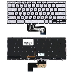 Клавиатура для ноутбука Asus Chromebook C433T серебристая с подсветкой, фото3