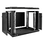 Шкаф телекоммуникационный 19' настенный 9U ExeGate EC-WM-9U.450.G.BLACK (19', 9U, 600x450x500 мм (ШхГхВ), передняя дверь закаленное стекло, съемные боковые панели, пыле- и влагозащита IP23, черный RAL 9004), фото4