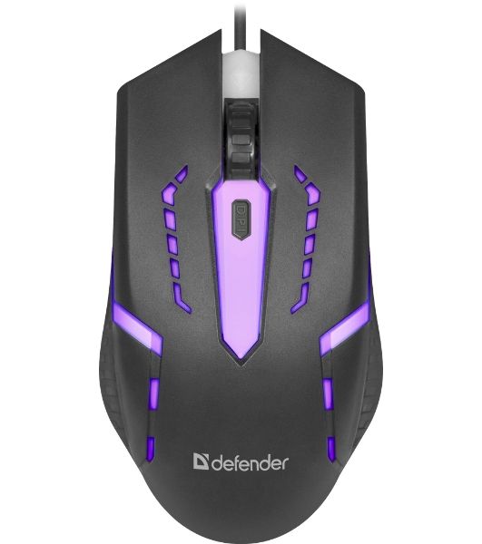 Мышь проводная Defender Hit MB-601 черный, 1200 dpi, USB, кнопки - 4