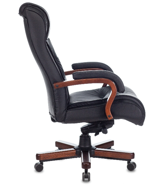 Кресло Бюрократ T-9926WALNUT черный, кожа