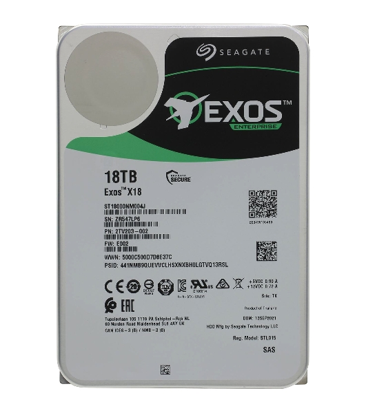 Жесткий диск Seagate HDD Server Exos X18 512E/4kn (3.5'/18Tb/SAS 12Gb/s/7200rpm)