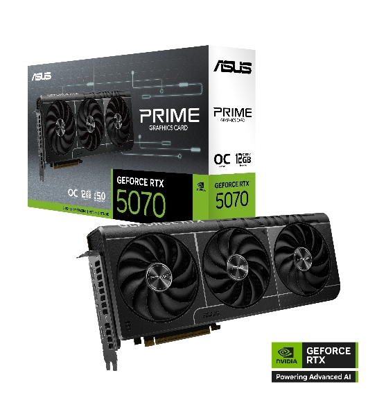 Видеокарта ASUS PRIME-RTX 5070-O12GRTX 5070,HDMIx1,DPx3,12G,D7; 90YV0M10-M0NA00