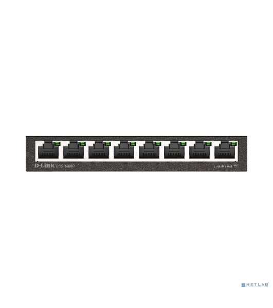 Коммутатор D-Link DGS-1008D/R1A, 8×1 Гбит/с, неуправляемый