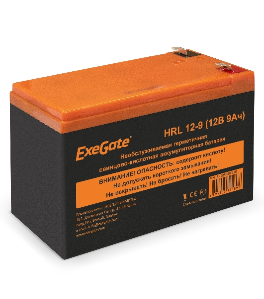 Батарея для ИБП ExeGate EX285659RUS HRL 12-9 (12V 9Ah 1234W, клеммы F2)