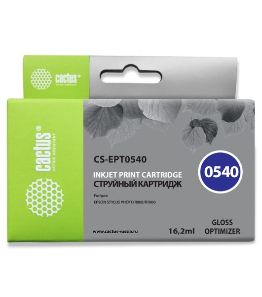 Картридж струйный Cactus CS-EPT0540 прозрачный (16,2 мл) для Epson Stylus Photo R800/R1800