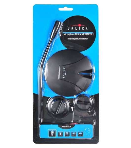 Микрофон проводной Oklick MP-M009B 1.8м черный