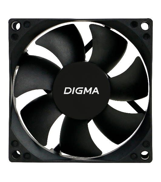 Вентилятор для корпуса Digma DFAN-80 черный, 80 мм, 1800 об/мин, 23 дБ, 4 pin