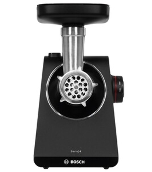 Мясорубка электрическая Bosch MFWS440B черный, 1900 Вт, 2.5 кг/мин, реверс, защита от перегрузки, насадки - 7