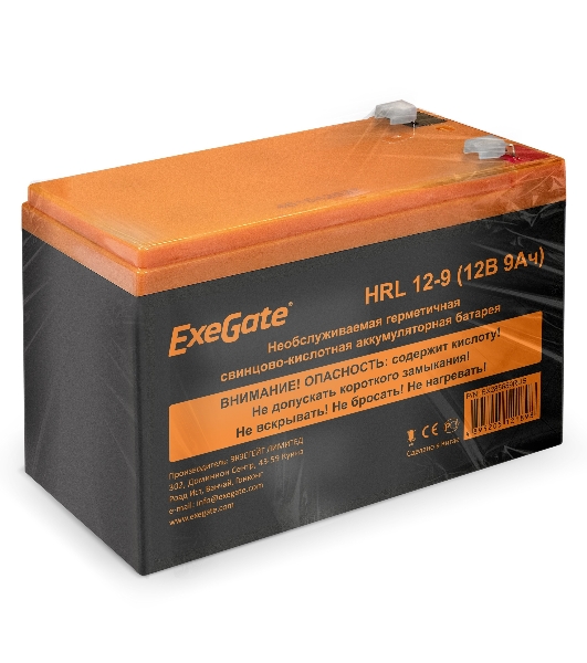 Батарея для ИБП ExeGate EX285659RUS HRL 12-9 (12V 9Ah 1234W, клеммы F2)