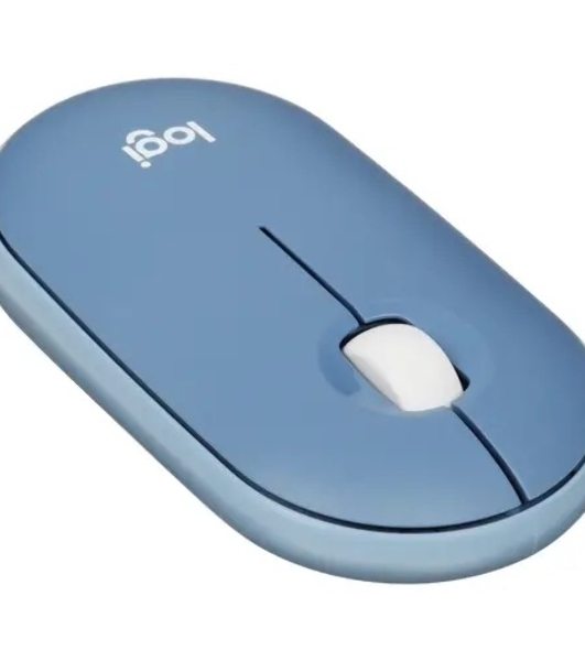 Мышь беспроводная Logitech Pebble M350 синий, 1000 dpi, радиоканал, Bluetooth, USB, кнопки - 3