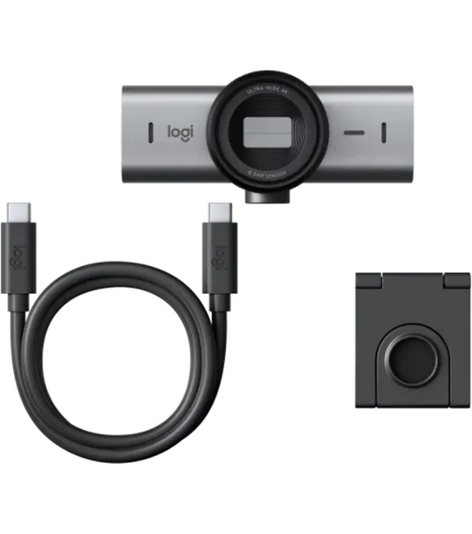Веб-камера Logitech BRIO MX 3840x2160, 30 кадр/с, USB, микрофон, шторка приватности, автофокус, крепление на мониторе, графитовый