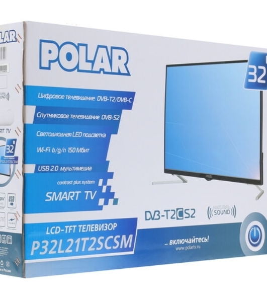 Телевизор Polar 32' P32L21T2SCSM (U) черный LED HD 60Hz Smart TV 1GB/16GB