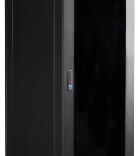 Шкаф 19' Business, 42U 600x800, черный, передняя дверь стекло, задняя дверь распашная металл