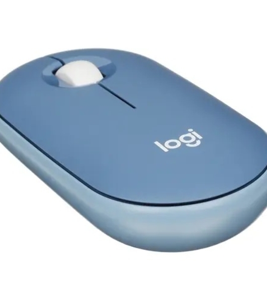 Мышь беспроводная Logitech Pebble M350 синий, 1000 dpi, радиоканал, Bluetooth, USB, кнопки - 3