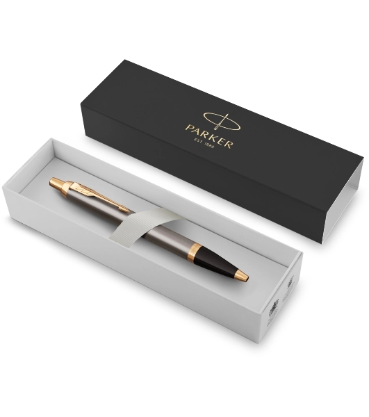 Ручка шариковая Parker IM Premium Grey Core GT (2214613) M, синие чернила, подарочная коробка