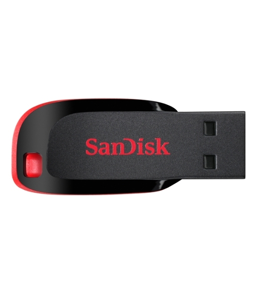 Флешка USB Sandisk CZ50 Cruzer Blade (SDCZ50-016G-B35), 16Gb, USB 2.0, R/W 15/4, черный/красный