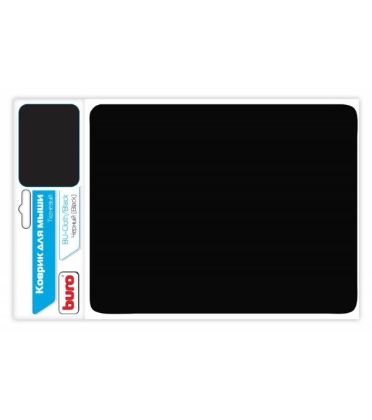 Коврик для мыши BURO BU-CLOTH/black матерчатый, черный, 220 х 250 х 4 мм