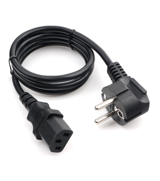 Кабель питания Cablexpert PC-186-VDE-1M, 1м, Schuko- C13, VDE, 10А, черный, с заземлением, пакет