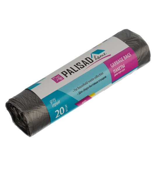 Пакеты для мусора Home Palisad 60 л x 20 шт. серые