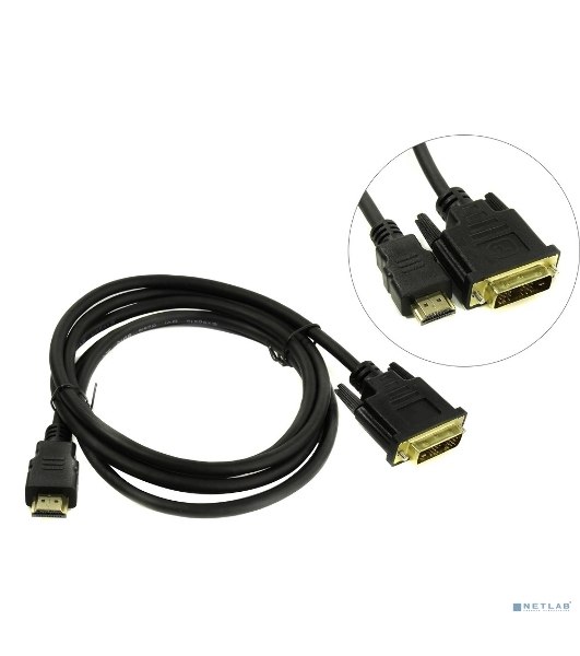 Кабель ExeGate EX284893RUS HDMI-DVI ExeGate EX-CC-HDMIM-DVIM-1.8 (19M/19M, single link, 1,8м,позолоченные контакты)