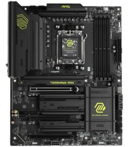 Материнская плата MSI MAG B850 TOMAHAWK MAX WIFI, AM5, AMD B850, 4xDDR5, 4xSATA, 4xM.2, 3xPCI-E x16, 1xHDMI, 1x5Gb LAN, 2xUSB-A 5Gbps, 4xUSB-A 2.0, 3xUSB-C 10Gbps, 7.1, Wi-Fi 7, Bluetooth 5.4, ATX