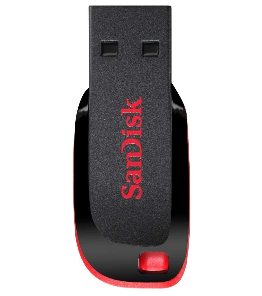 Флешка USB Sandisk CZ50 Cruzer Blade (SDCZ50-016G-B35), 16Gb, USB 2.0, R/W 15/4, черный/красный