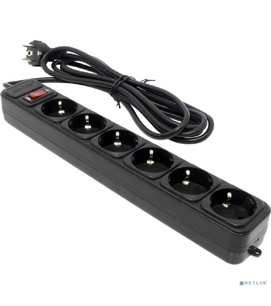 Сетевой фильтр ExeGate EX266864RUS SP-6-1.5B (6 розеток, 1.5м, евровилка, черный)