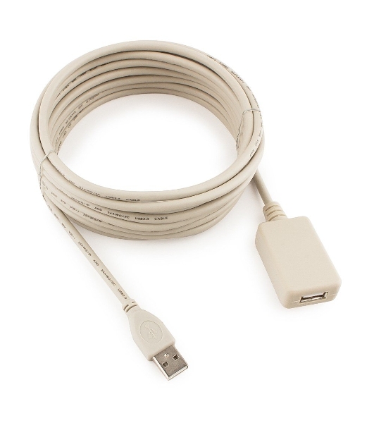 Кабель Gembird USB 2.0 удлинительный, активный 4.8м AM/AF, черный