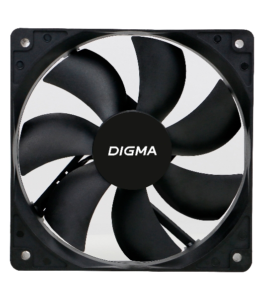 Вентилятор для корпуса Digma DFAN-120-7 черный, 120 мм, 1200 об/мин, 23 дБ, 4 pin