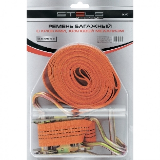 Ремень багажный с крюками Stels 10x0.038м, храповый механизм