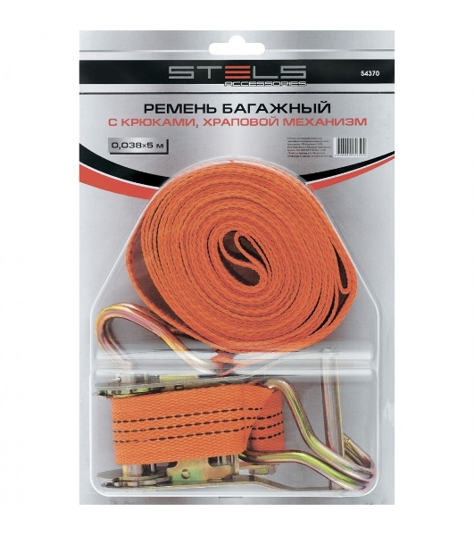 Ремень багажный с крюками Stels 10x0.038м, храповый механизм