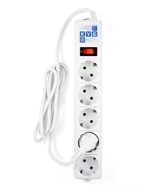 Сетевой фильтр Powercube SPG-B-6-WHITE 1.9 м, 5 розеток, белый, коробка