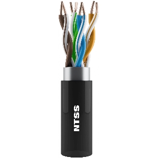 Кабель информационный NTSS NTSS-OUT-FTP4-5Е-PE-BL кат.5E F/UTP 4X2X24AWG PE внешний 305м черный